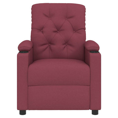 Recliner Chair Wine Red Fabric