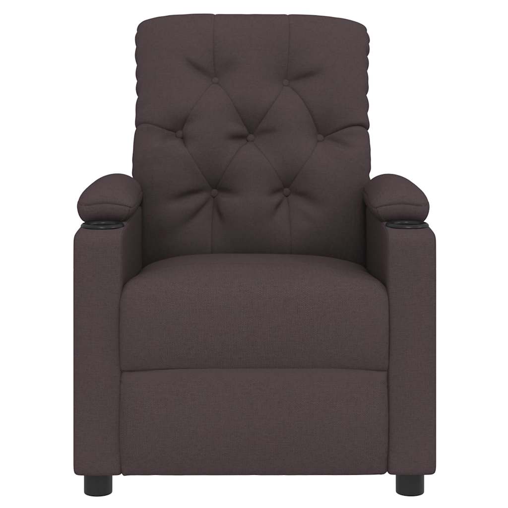 Recliner Chair Dark Brown Fabric