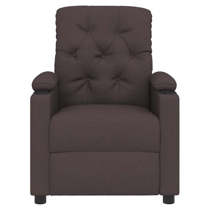 Recliner Chair Dark Brown Fabric