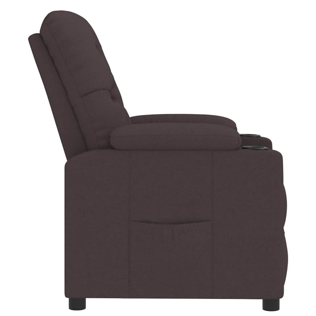 Recliner Chair Dark Brown Fabric