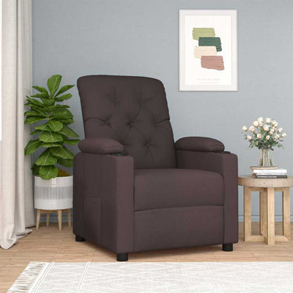 Recliner Chair Dark Brown Fabric