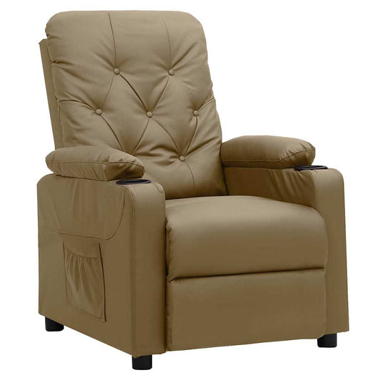 Recliner Chair Cappuccino Faux Leather