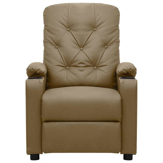 Recliner Chair Cappuccino Faux Leather