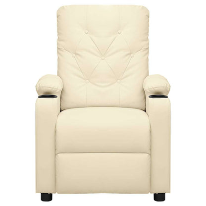 Recliner Chair Cream Faux Leather