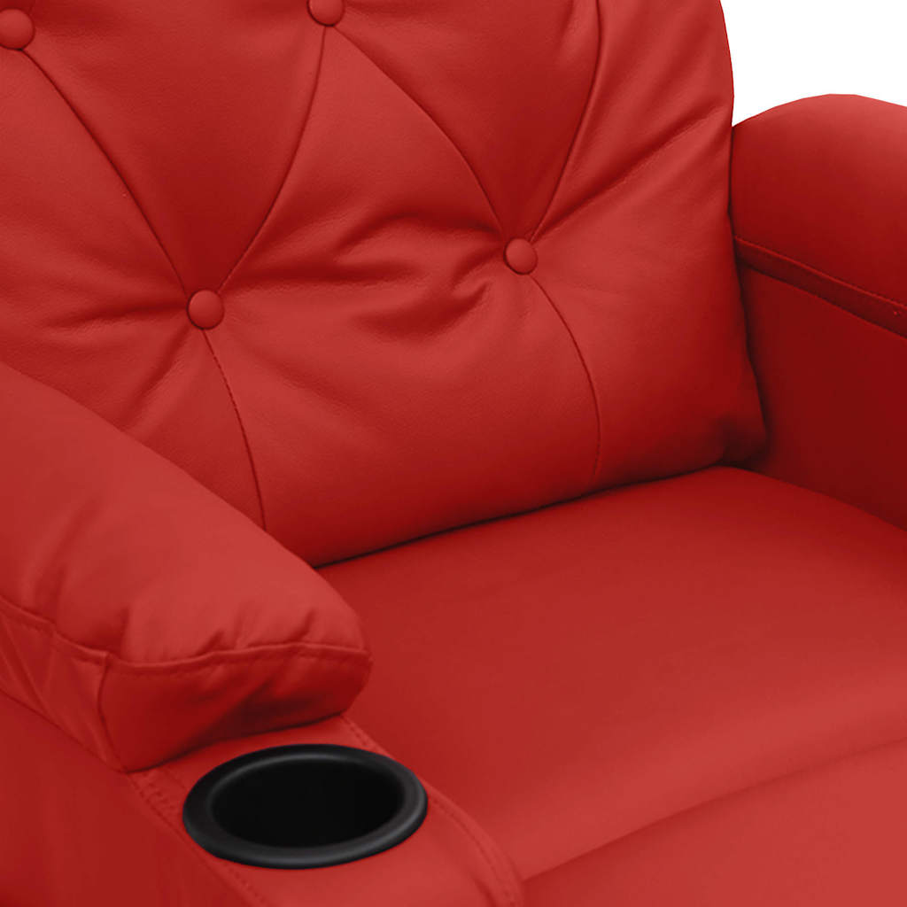 Recliner Chair Wine Red Faux Leather
