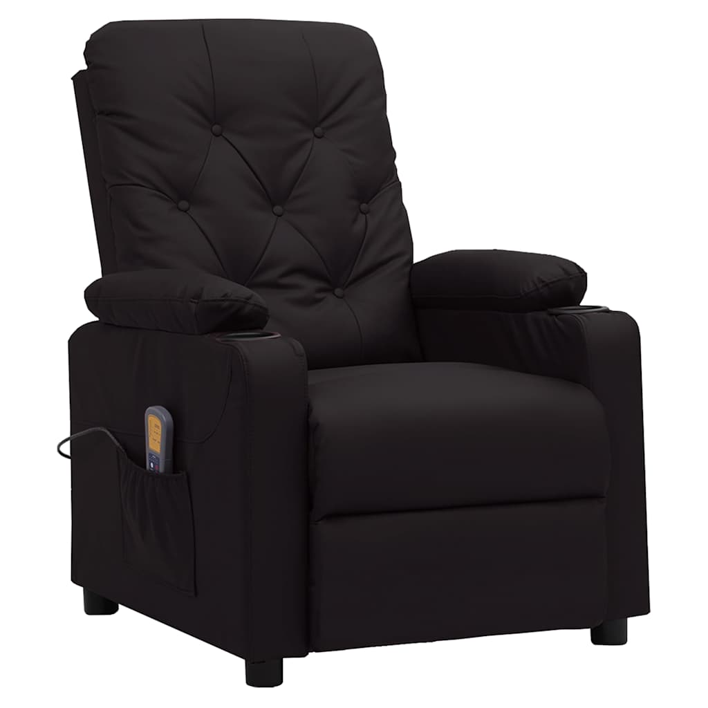 Massage Chair Black Faux Leather
