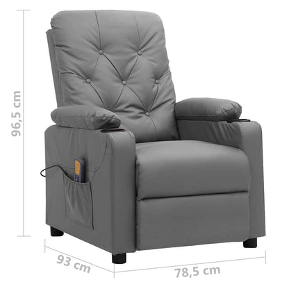 Massage Chair Grey Faux Leather