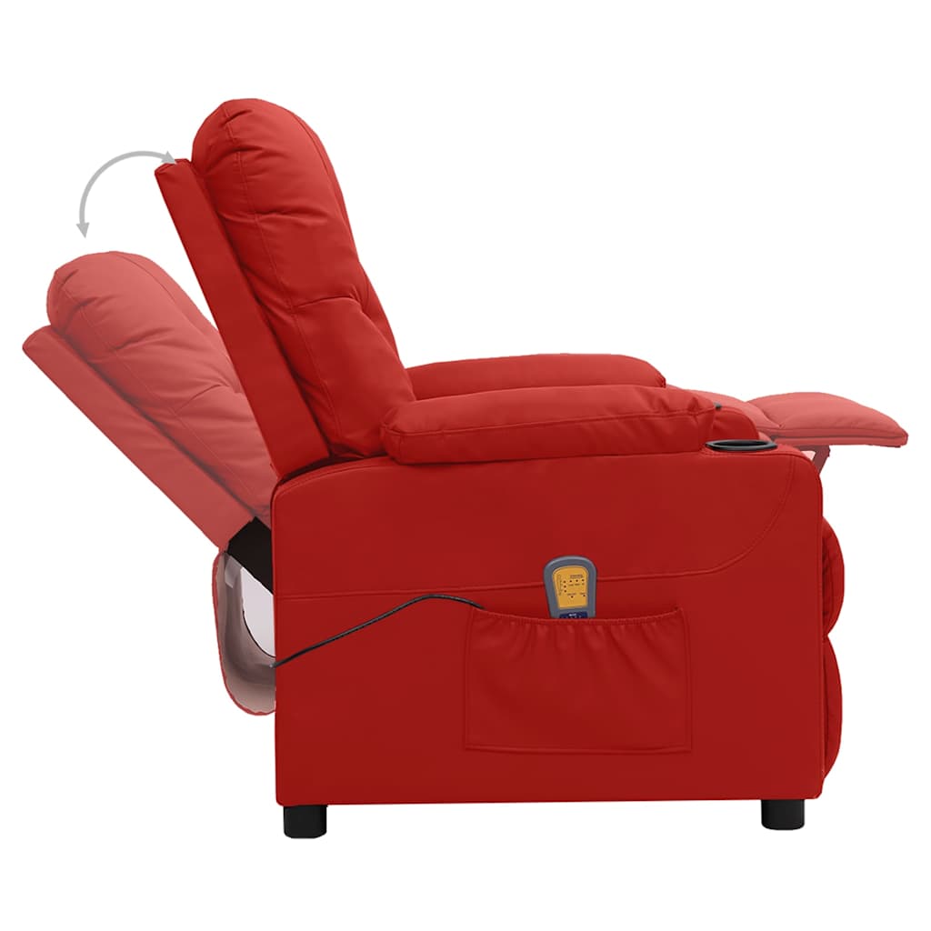 Massage Chair Wine Red Faux Leather