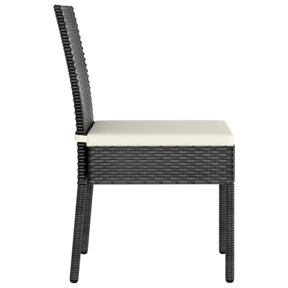 Dining Chair | Set of 2 | Black | Poly rattan | Standard | Durable