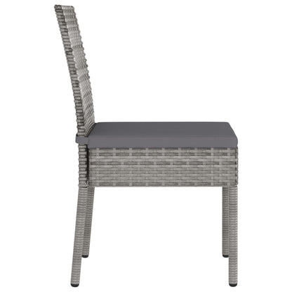 Dining Chair | Set of 2 | Grey | Poly rattan | Medium | Durable