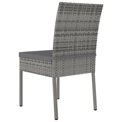 Dining Chair | Set of 2 | Grey | Poly rattan | Medium | Durable
