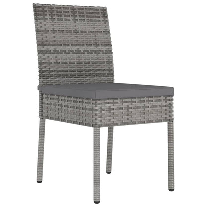 Dining Chair | Set of 4 | Grey | Poly Rattan | Standard | Light Weight