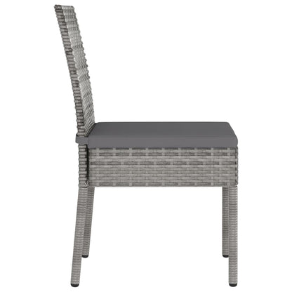 Dining Chair | Set of 4 | Grey | Poly Rattan | Standard | Light Weight