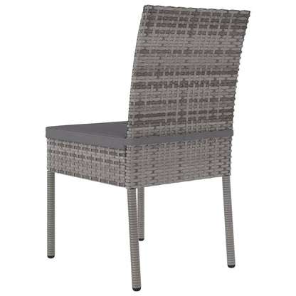 Dining Chair | Set of 4 | Grey | Poly Rattan | Standard | Light Weight