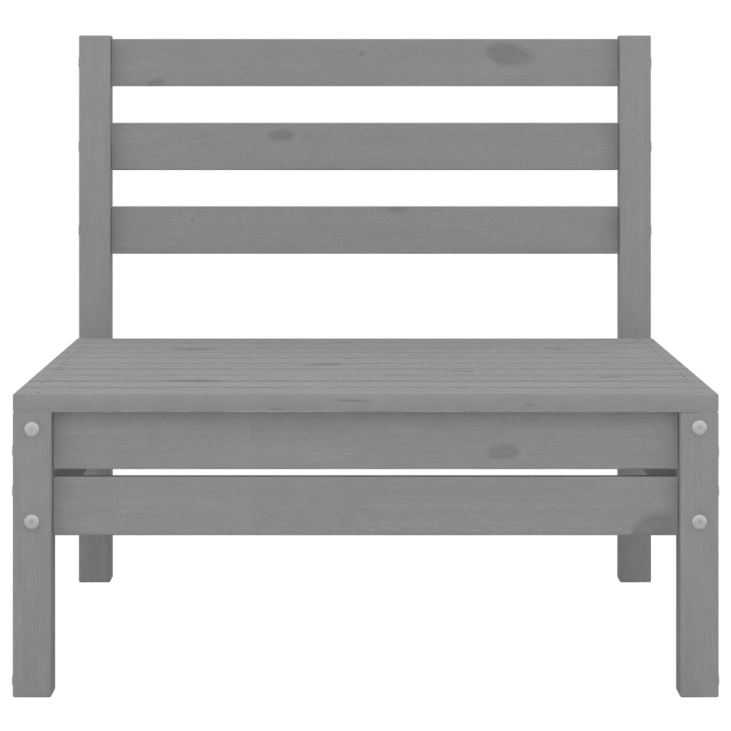 3 Piece Patio Lounge Set Gray Solid Wood Pine