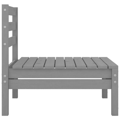 3 Piece Patio Lounge Set Gray Solid Wood Pine
