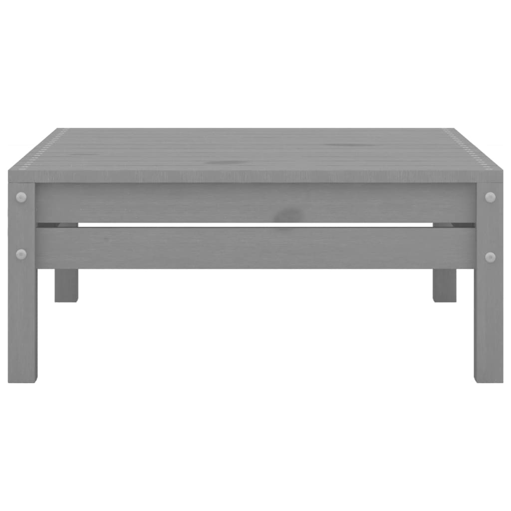3 Piece Patio Lounge Set Gray Solid Wood Pine
