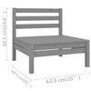 3 Piece Patio Lounge Set Gray Solid Pinewood