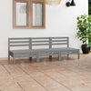 3 Piece Patio Lounge Set Gray Solid Pinewood