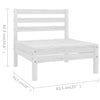 10 Piece Patio Lounge Set Solid Pinewood White