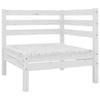 11 Piece Garden Lounge Set Solid Wood Pine White