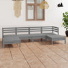 6 Piece Patio Lounge Set Gray Solid Pinewood