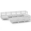 10 Piece Garden Lounge Set White Solid Wood Pine