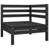 11 Piece Garden Lounge Set Black Solid Wood Pine