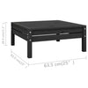 11 Piece Garden Lounge Set Black Solid Wood Pine