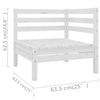 10 Piece Garden Lounge Set White Solid Wood Pine