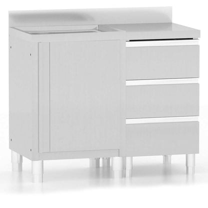 Commercial Kitchen Cabinets 2 pcs Stainless Steel