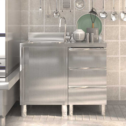 Commercial Kitchen Cabinets 2 pcs Stainless Steel