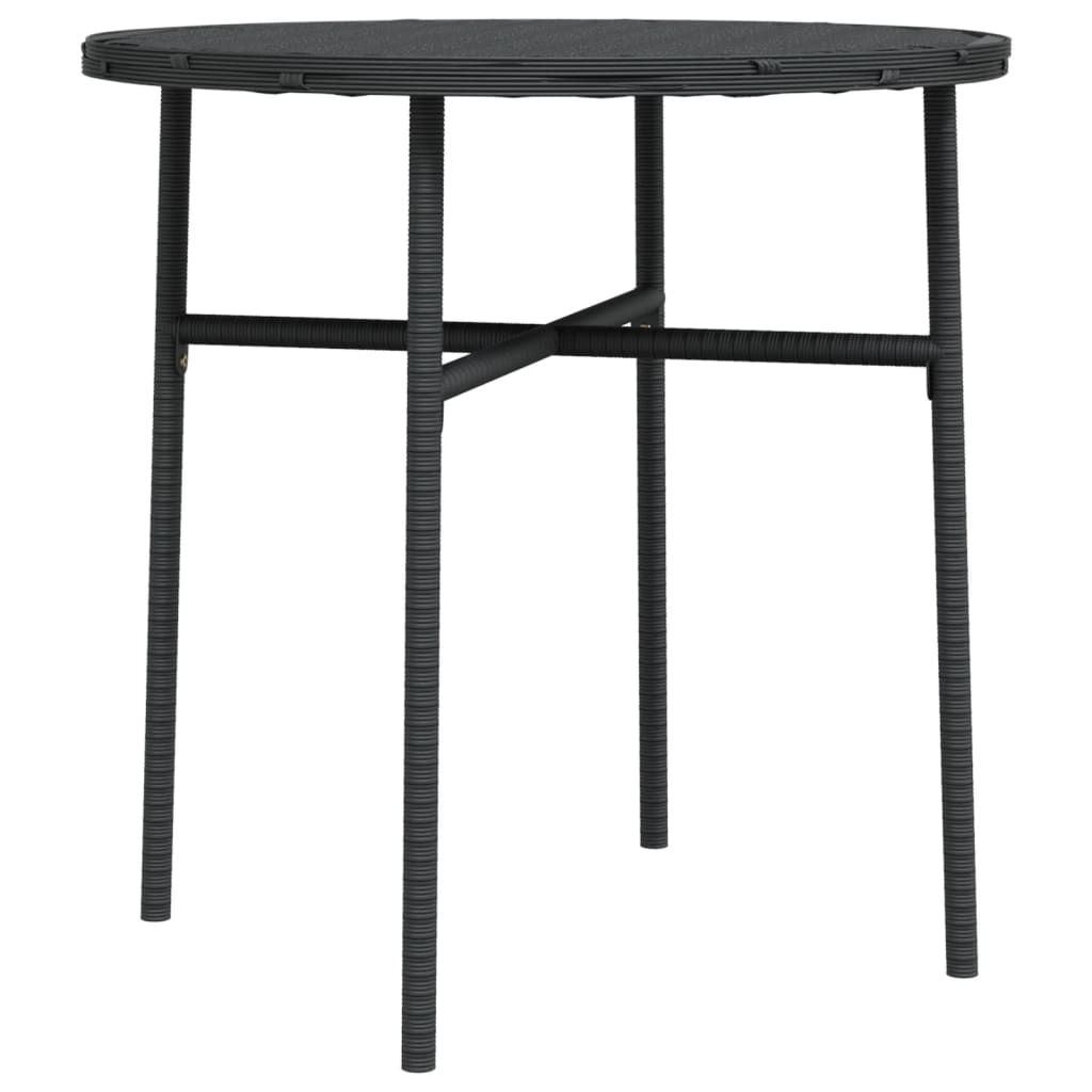Tea Table Black 17.7" Poly Rattan