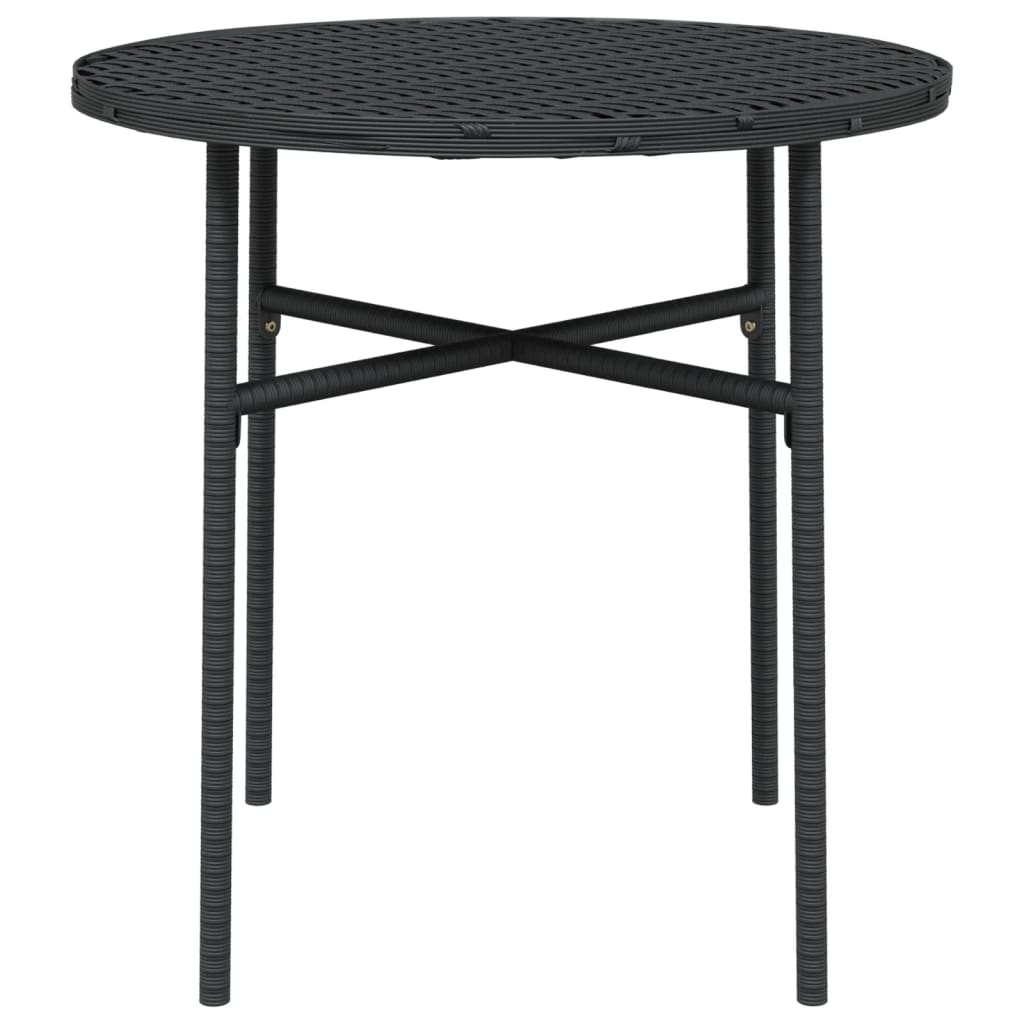Tea Table Black 17.7" Poly Rattan