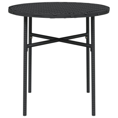 Tea Table Black 17.7" Poly Rattan