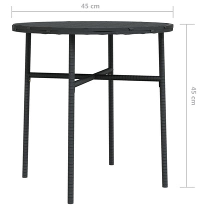 Tea Table Black 17.7" Poly Rattan