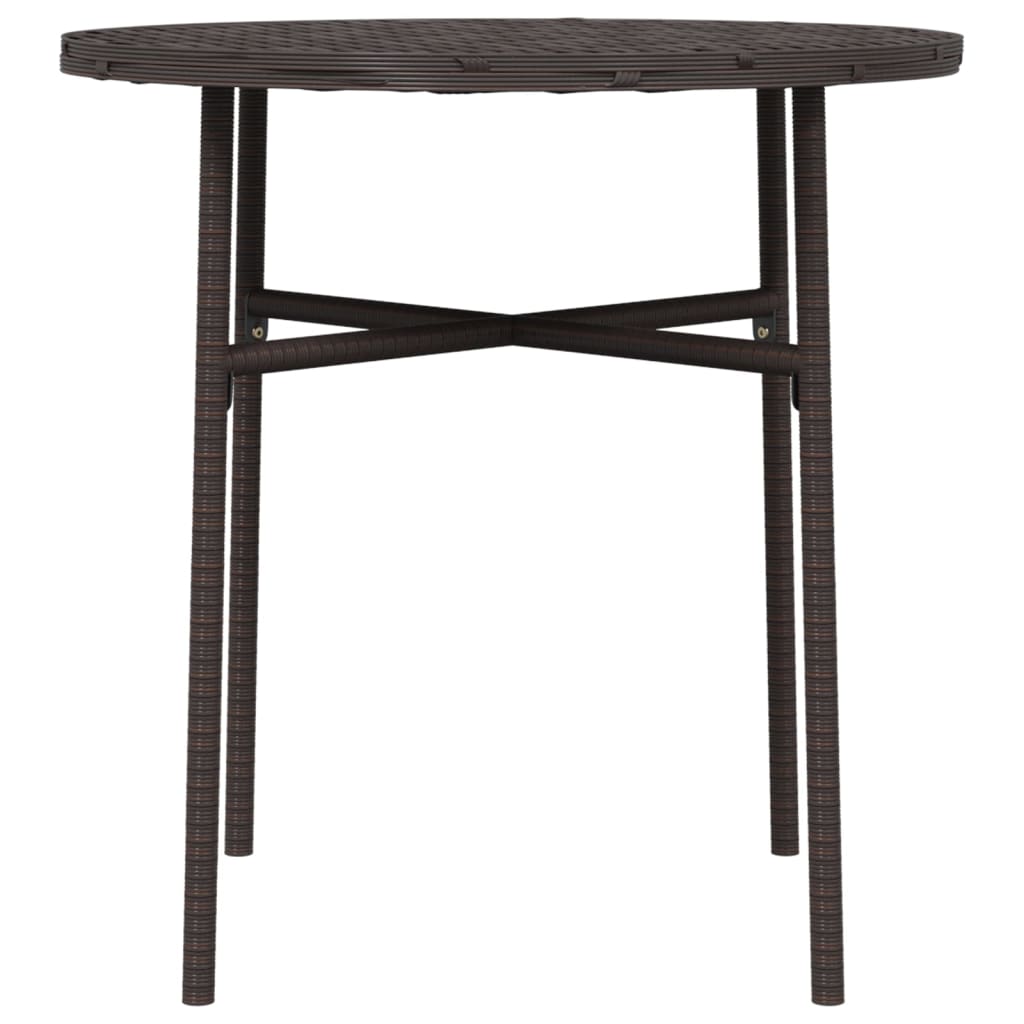 Tea Table Brown 17.7" Poly Rattan