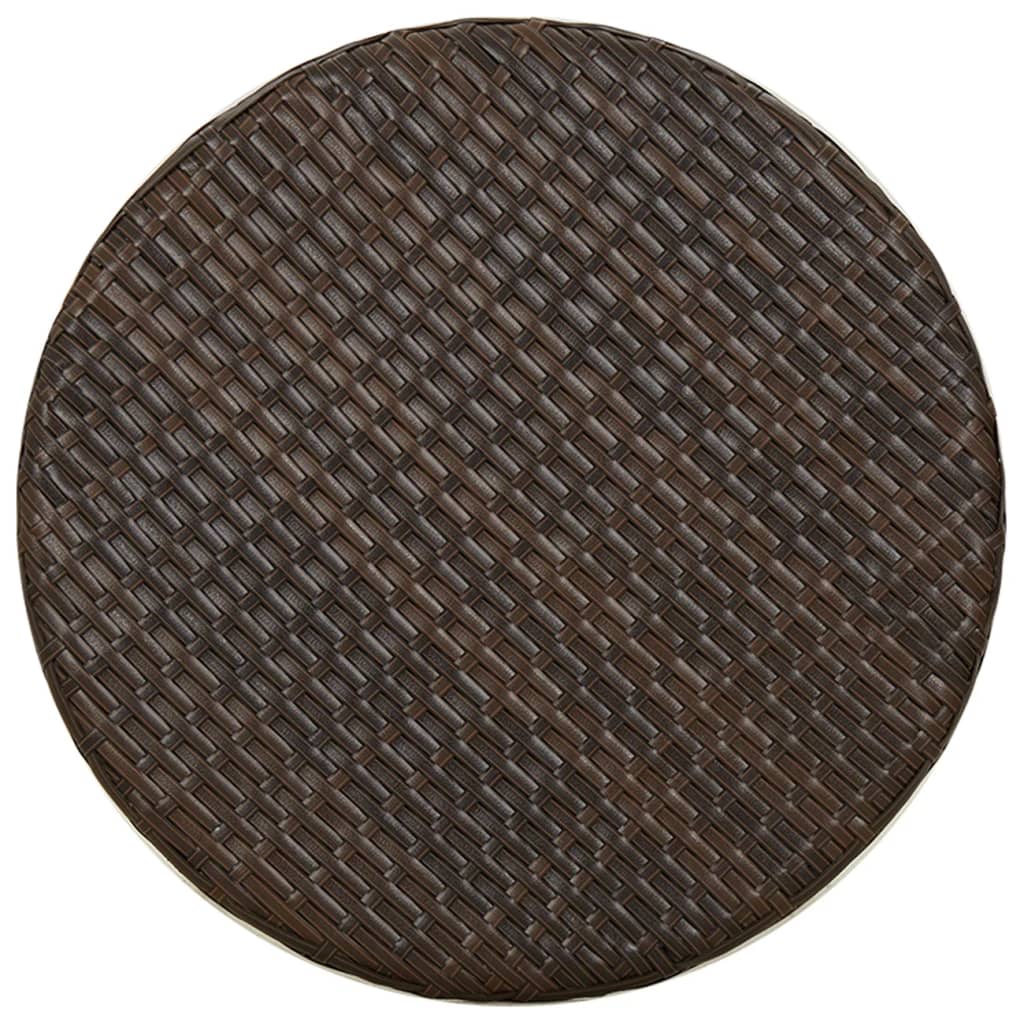 Tea Table Brown 17.7" Poly Rattan