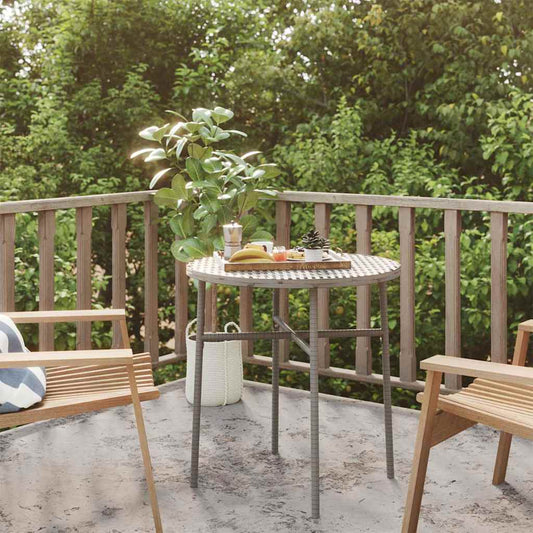 Tea Table | Grey | PE Rattan, Powder-Coated Steel, PP Board | 45 cm wide