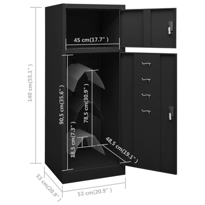 Saddle Cabinet | Black | Steel | Large | Height-Adjustable Shelves