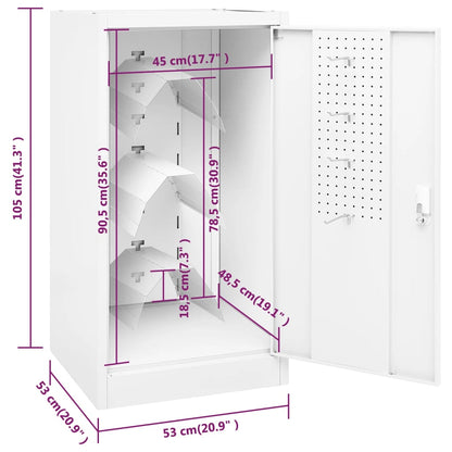 Saddle Cabinet White 53x53x105 cm Steel