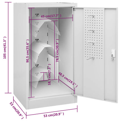 Saddle Cabinet Light Grey 53x53x105 cm Steel