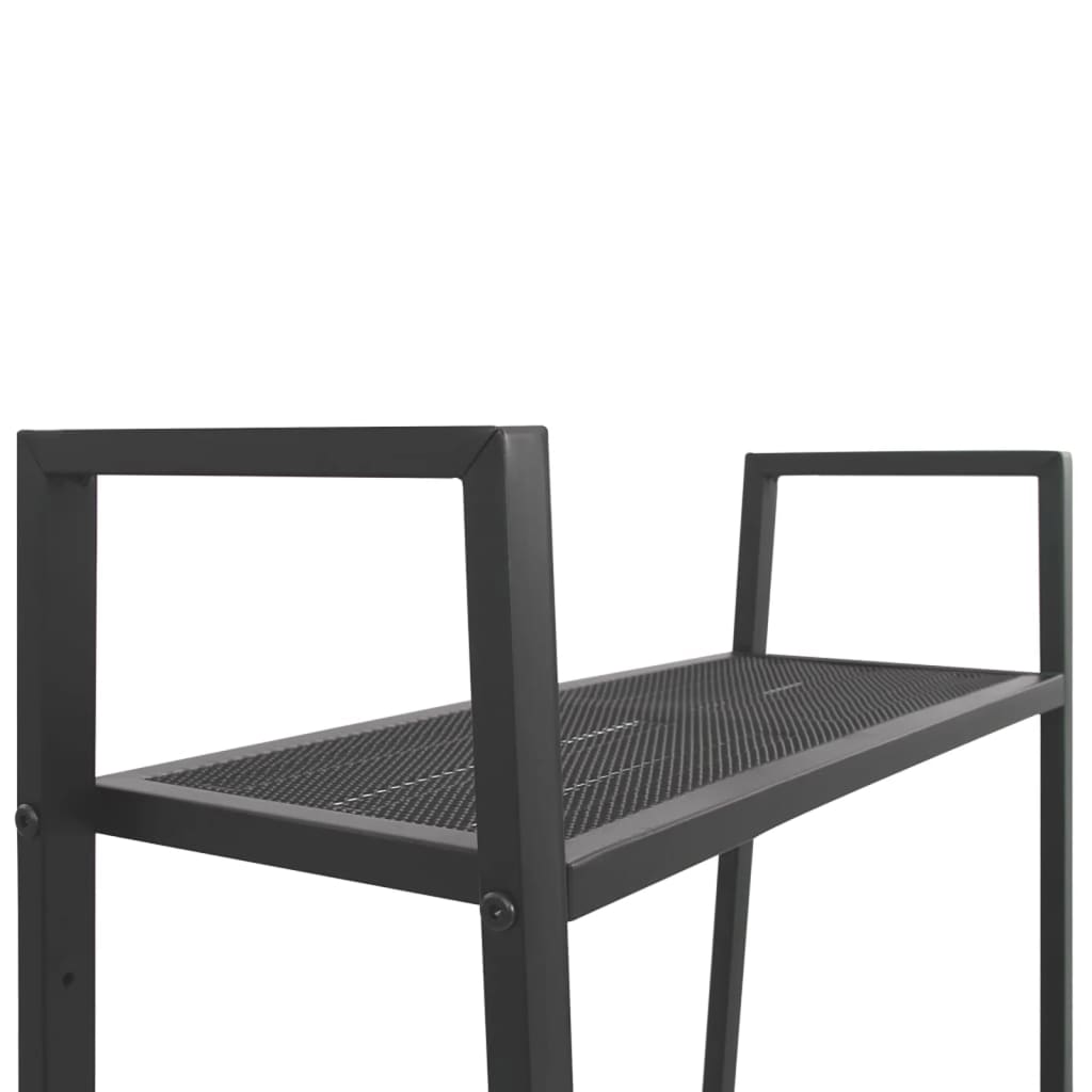 Ladder Bookcase 4 Tiers Metal Anthracite