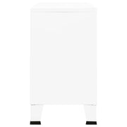 Industrial Sideboard White 105x35x62 cm Metal and Glass