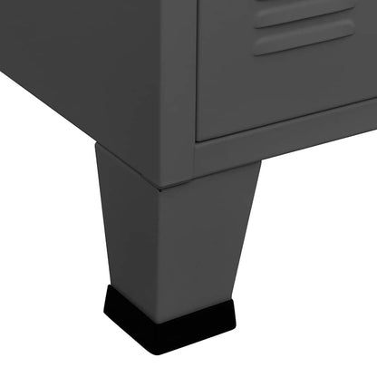 Industrial Sideboard Anthracite 41.3"x13.8"x24.4" Metal and Glass