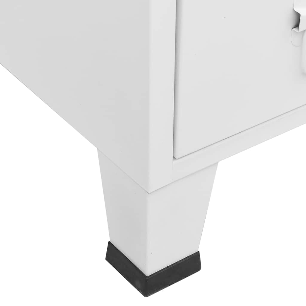 vidaXL Wardrobe White Steel Medium Height-Adjustable Shelves Wardrobe
