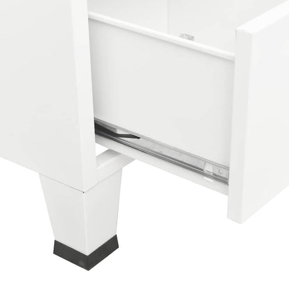 vidaXL Wardrobe White Steel Medium Height-Adjustable Shelves Wardrobe