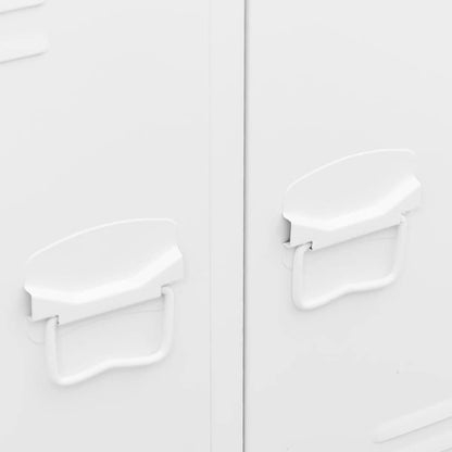 vidaXL Wardrobe White Steel Medium Height-Adjustable Shelves Wardrobe