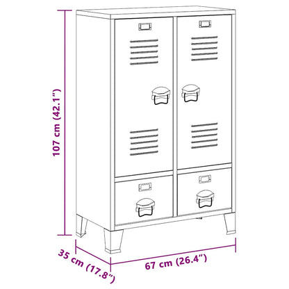 vidaXL Wardrobe White Steel Medium Height-Adjustable Shelves Wardrobe