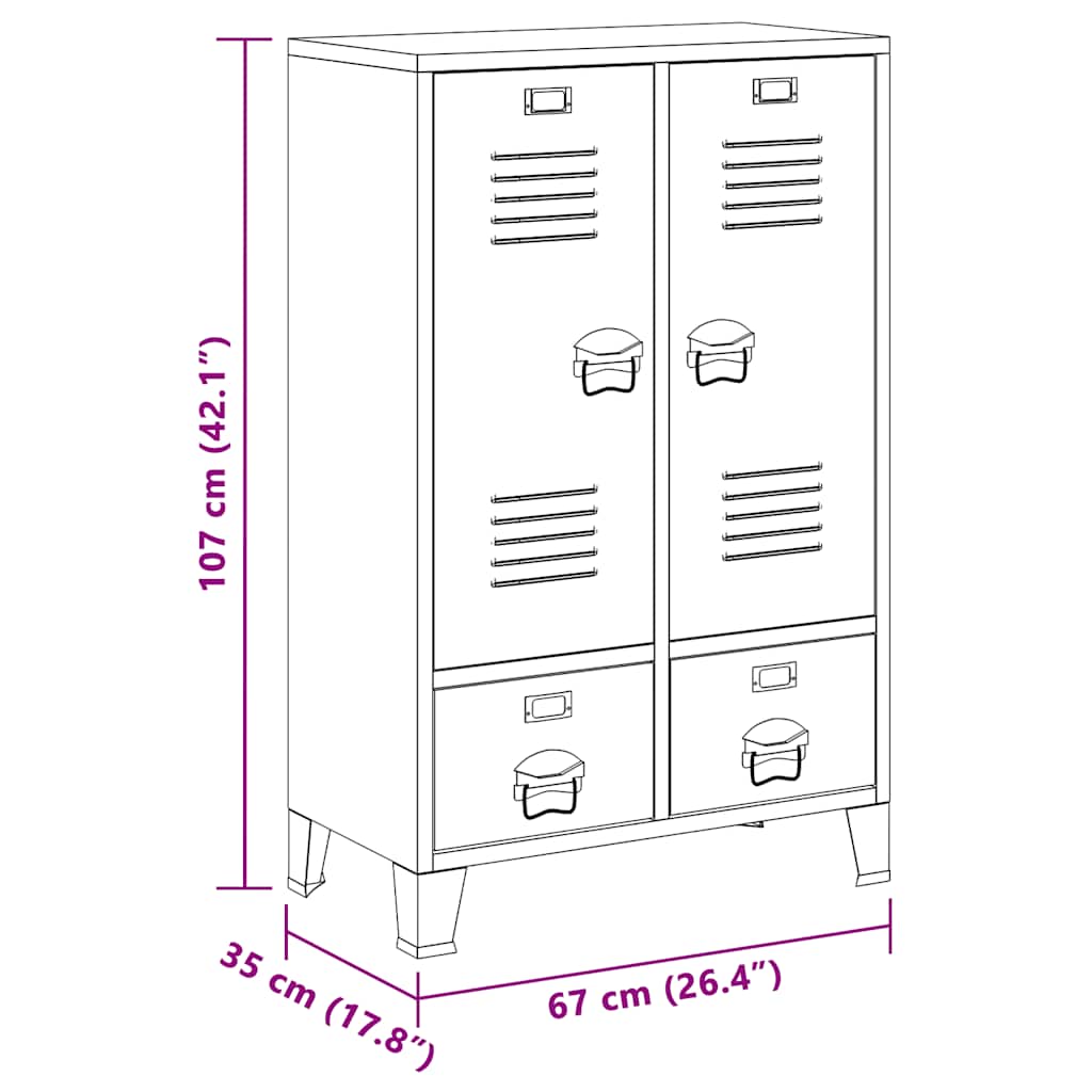Industrial Wardrobe Anthracite 26.4"x13.8"x42.1" Steel